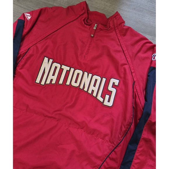 Majestic Cool Base Washington Nationals 1/4 Zip Pullover Windbreaker Men's XL - Picture 4 of 13